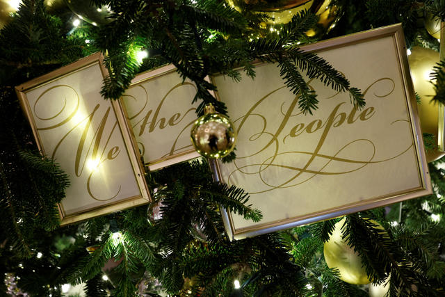 White House reveals Christmas decorations with 'We the People' theme : NPR