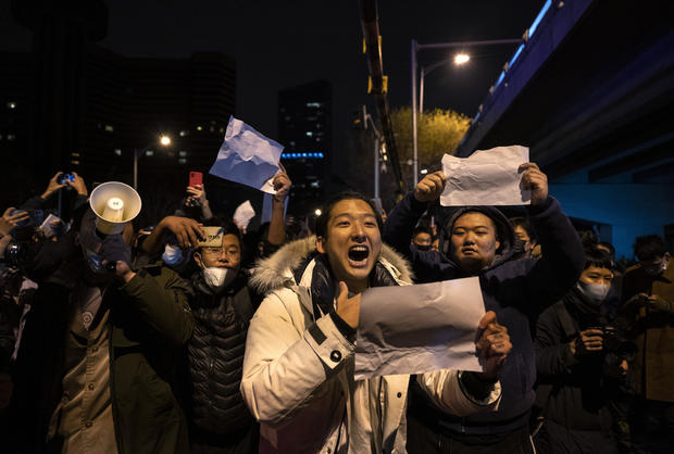 Protest in Beijing Against China Covid Measures 