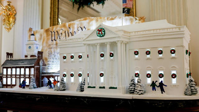 Christmas decorations on the theme "We the People" are unveiled during press tour at the White House 