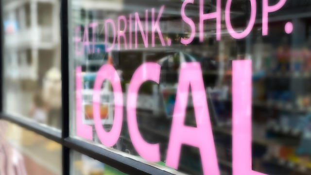 shop local retail window sign 