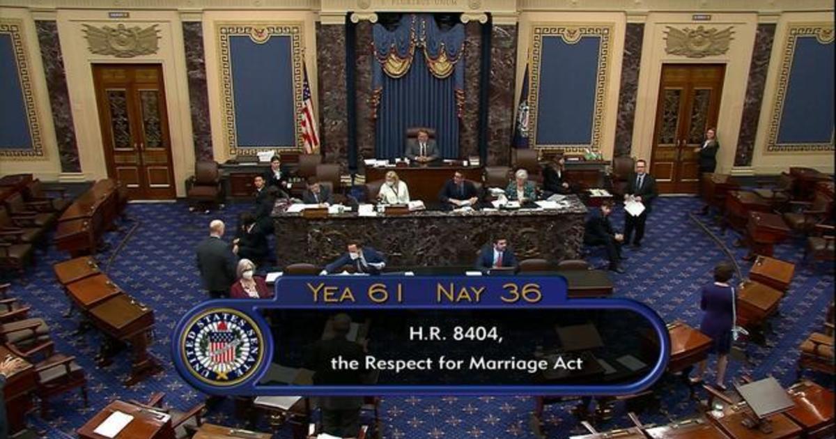 Senate Passes Bill To Protect Same Sex And Interracial Marriage Cbs News 4007