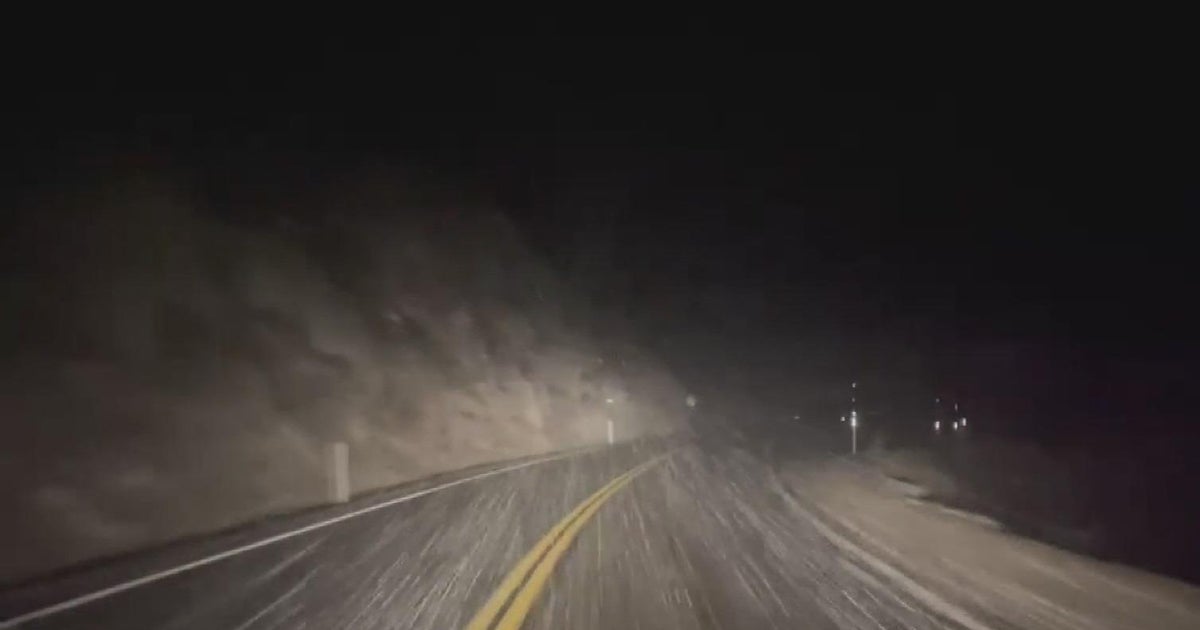 Snow blankets Highway 50 in Strawberry