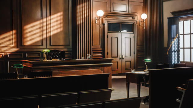Empty Jury Seats in Courtroom 