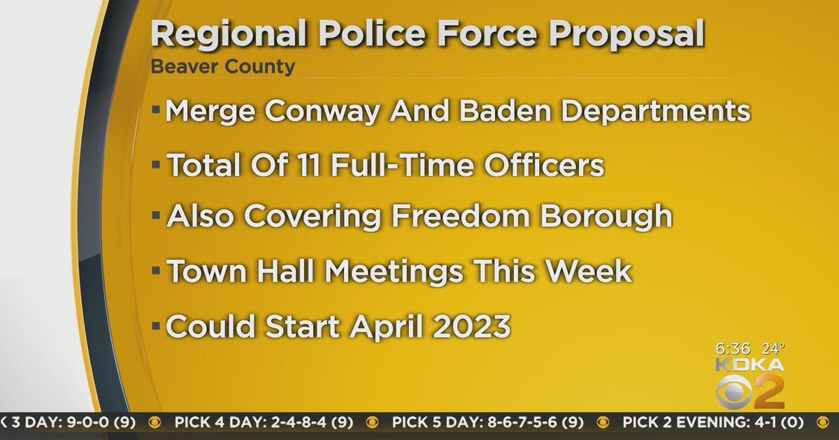 Beaver County could see regional police force CBS Pittsburgh