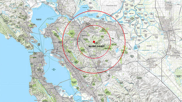 Mount Diablo Earthquake Locator Map 