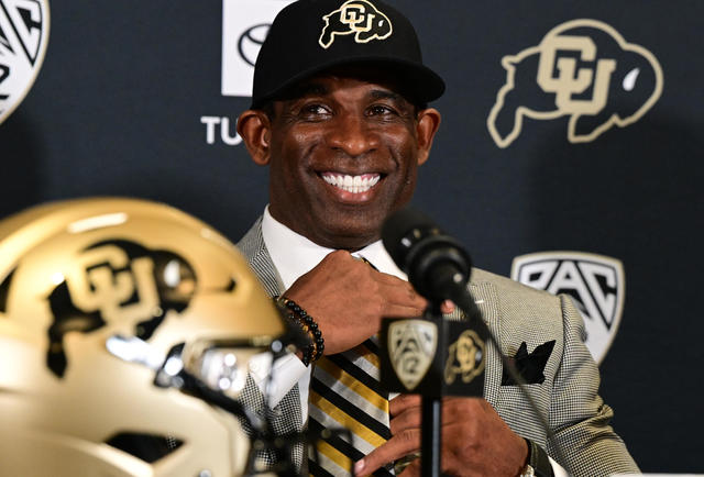 University of Colorado football head coach Deion Sanders secures his  News Photo - Getty Images