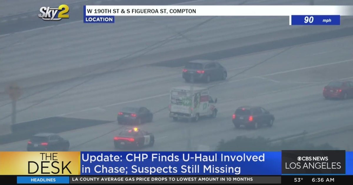 UHaul truck in police pursuit found in Gardena; suspect at large CBS