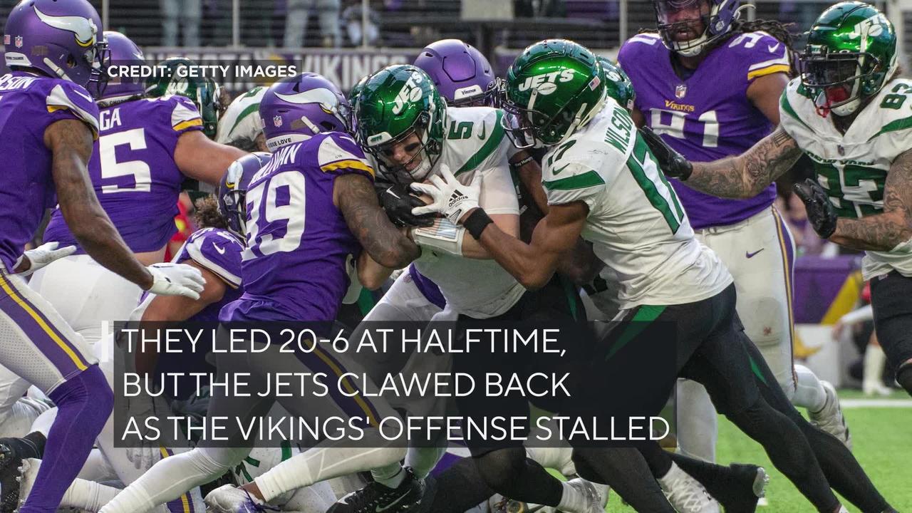 Cam Bynum interception secures Vikings' 27-22 win over Jets