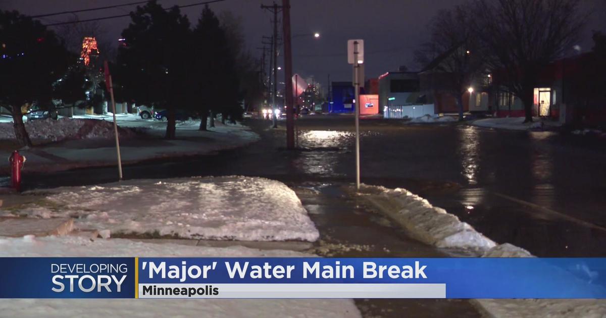 Major Water Main Break Floods North Minneapolis - CBS Minnesota