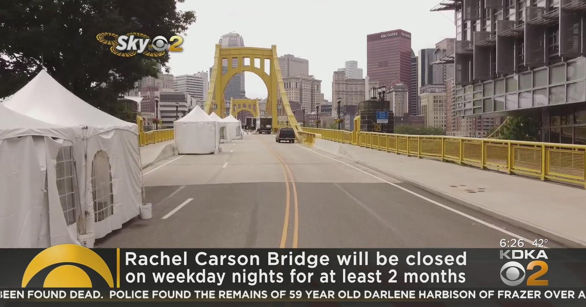 Rachel Carson Bridge to close weekday nights for 2 months - CBS Pittsburgh