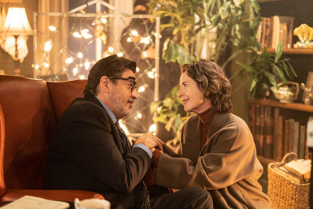 Chief Inspector Armand Gamache (Alfred Molina) and Reine-Marie Gamache (Marie-France Lambert) inThree Pines 