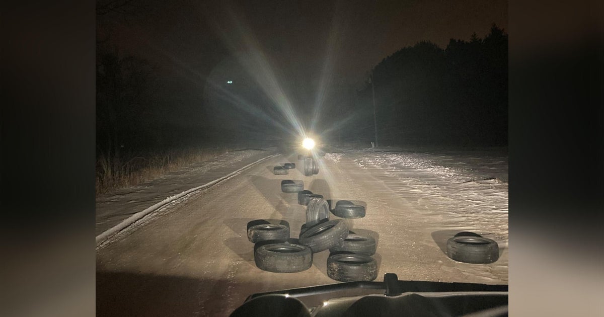 Roughly 150 tires dumped on the road in Forest Lake, police