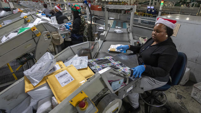 U.S. Postal Service Processes Packages At Los Angeles Distribution Center During Holiday Season 