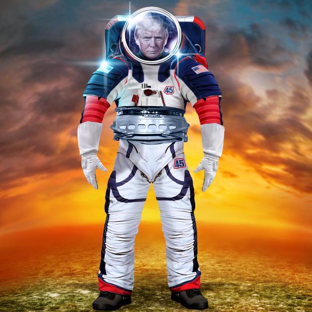 Donald Trump in astronaut suit 