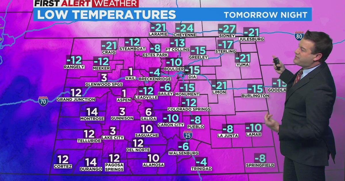 Coldest weather in years arrives Wednesday afternoon - CBS Colorado