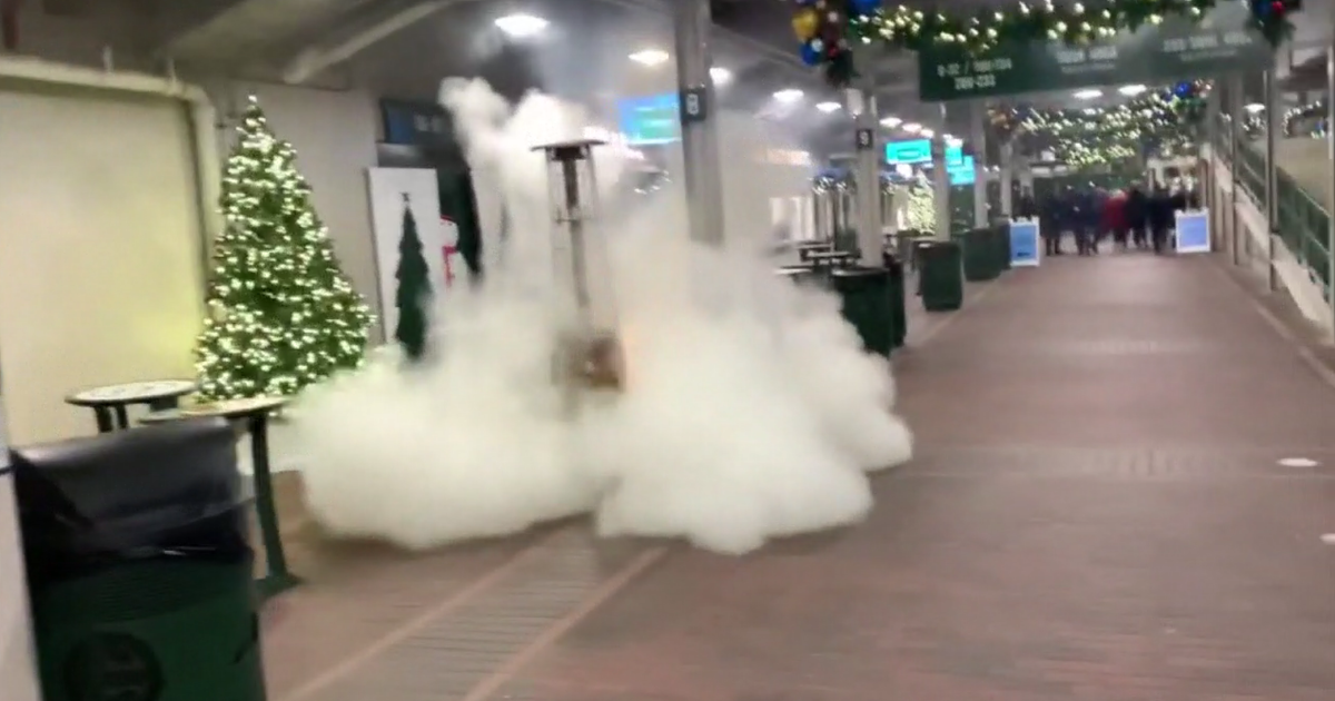 Propane torch flame goes out of control at Wrigley Field CBS Chicago