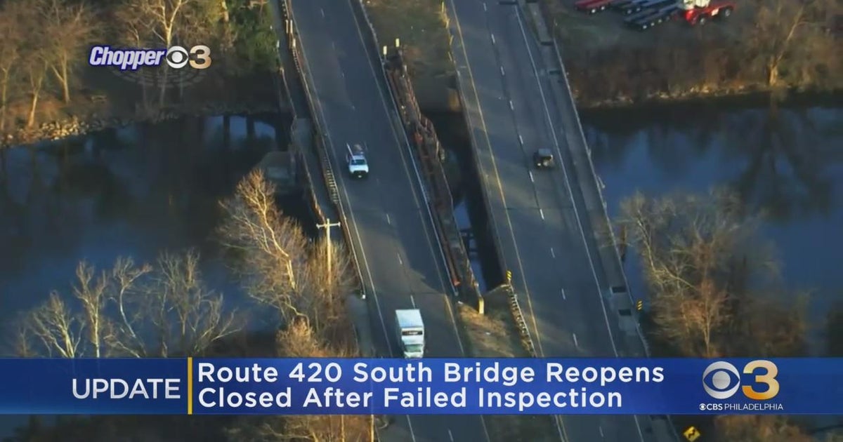 Route 420 south bridge in Delaware County reopens - CBS Philadelphia