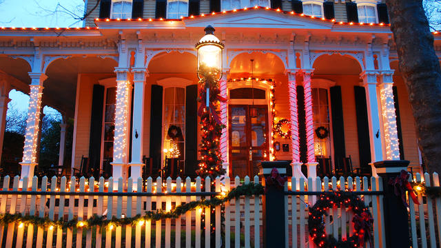 Victorian house at Christmas 