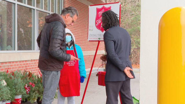 Salvation Army donation red kettle 