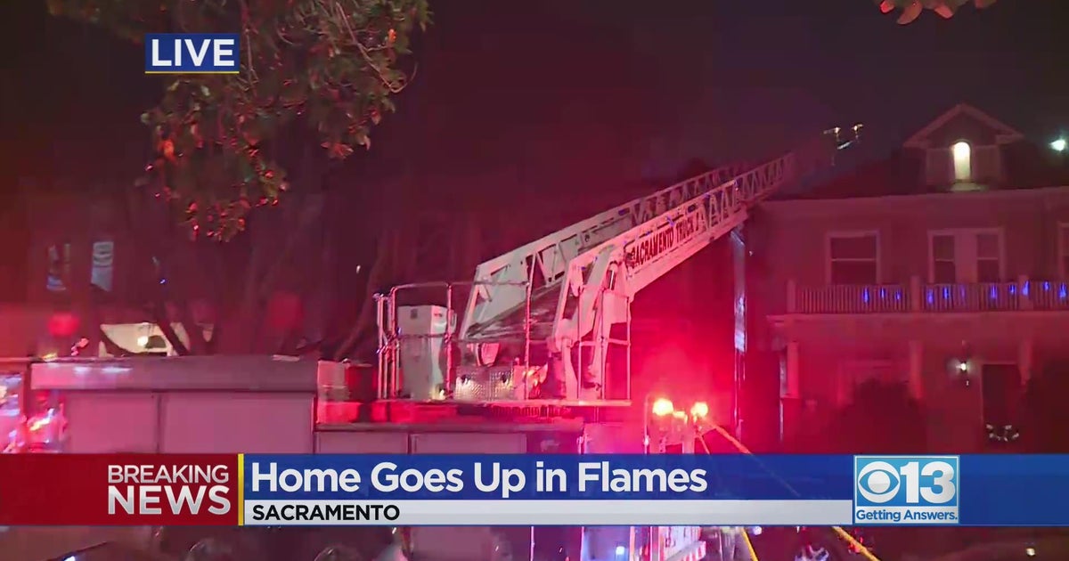Victoria home goes up in flames in downtown Sacramento - CBS Sacramento
