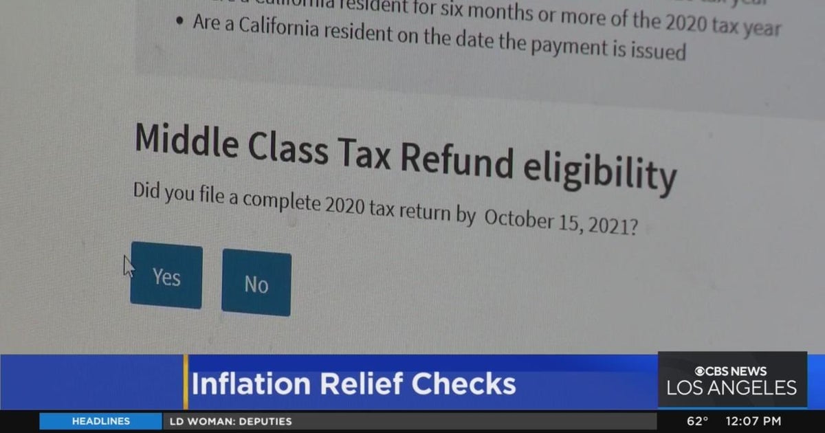 Remaining 'inflation relief' checks to be issued by Jan. 14 CBS Los