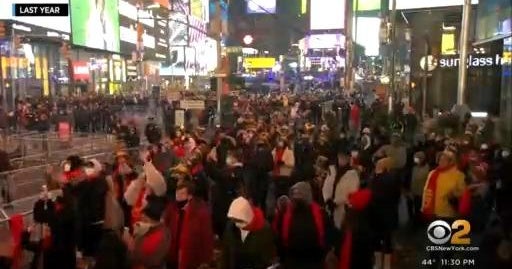 Confetti test in Times Square for New Year's Eve celebration CBS New York