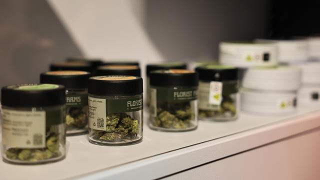 Marijuana products are seen on a shelf at Housing Works Cannabis Co on December 29, 2022 in New York City. 