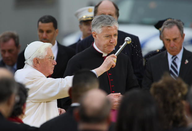 Pope Benedict XVI  blesses those gathere 