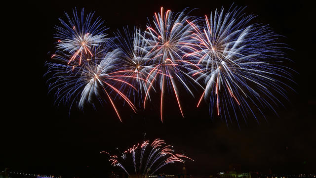 Fireworks explode over Sydney Harbour during New Year's celebrations in Sydney, Australia, January 1, 2023. 