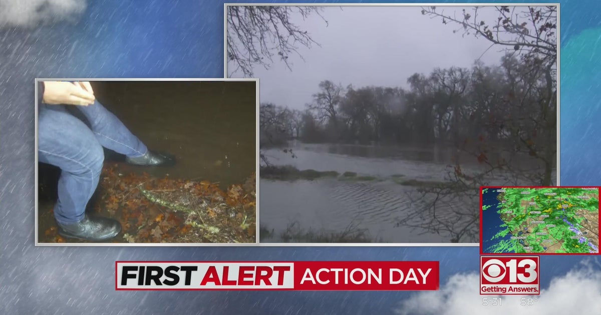 Kiefer Boulevard flooded near Grant Line Road in Sacramento County