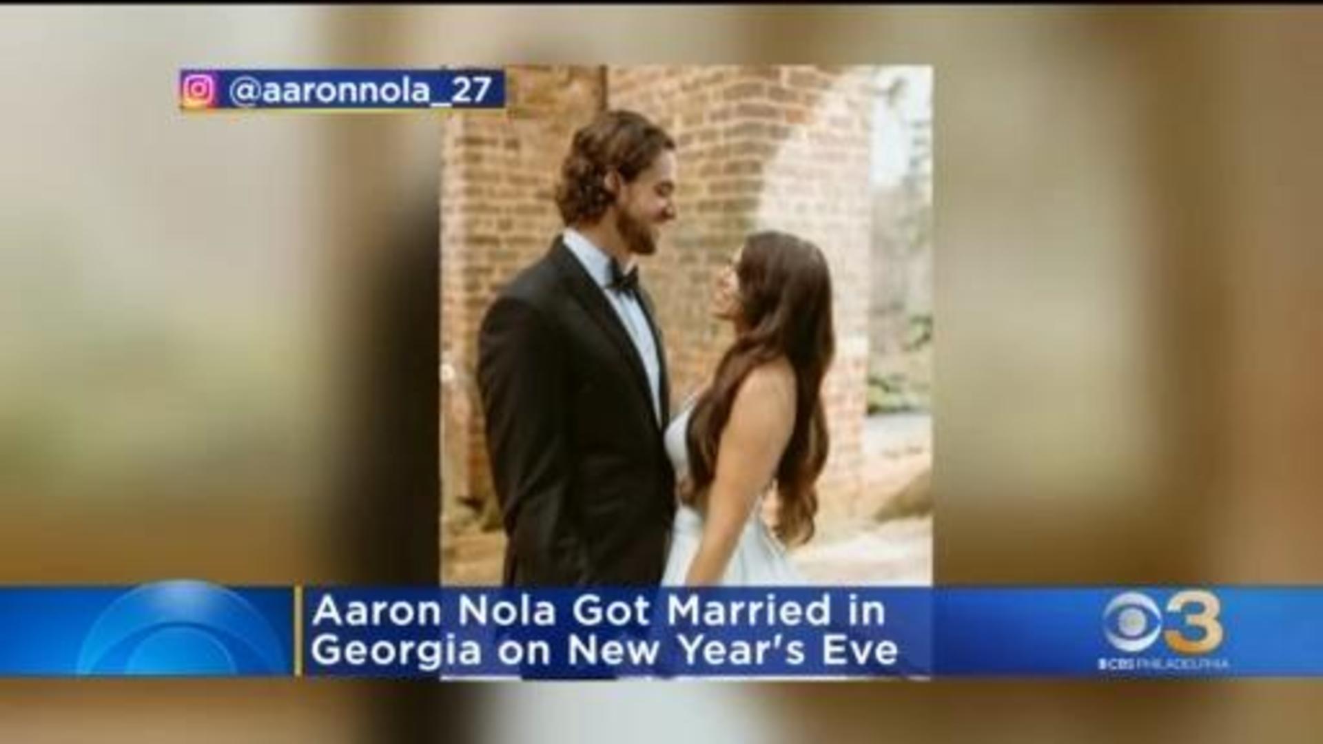 Phillies pitcher Aaron Nola marries high school sweetheart on New Year's Eve