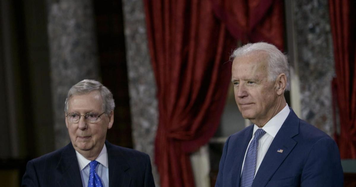 President Biden and Senate Minority Leader Mitch McConnell tout Kentucky bridge project