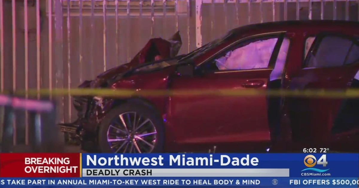 Male killed in NW Dade crash, 3 hurt
