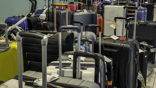 Airport Lost Luggage and Strike Chaos with Passengers Checked baggage 