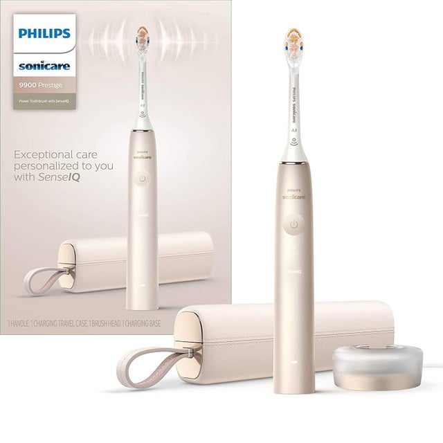 Philips Sonicare Prestige 9900, Rechargeable Electric Power Toothbrush with SenseIQ, Champagne, HX9990/11 