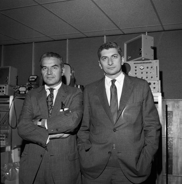 Portrait Of The Kalb Brothers In The CBS Newsroom 