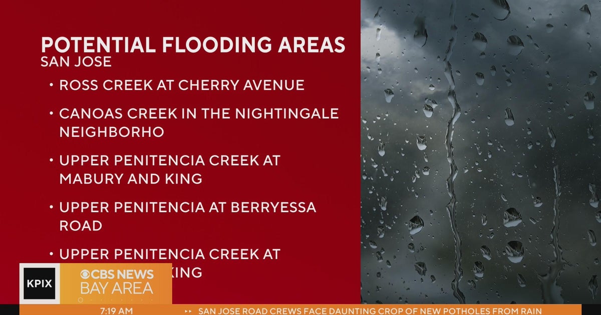 Atmospheric river Waterways in San Jose approaching flood stages CBS