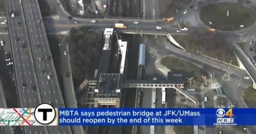 JFK/UMass Pedestrian bridge expected to reopen this week CBS Boston