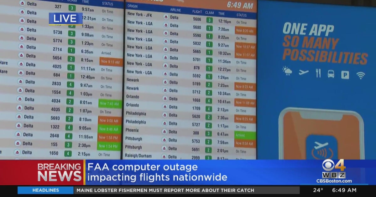 FAA computer outage delays flights nationwide - CBS Boston
