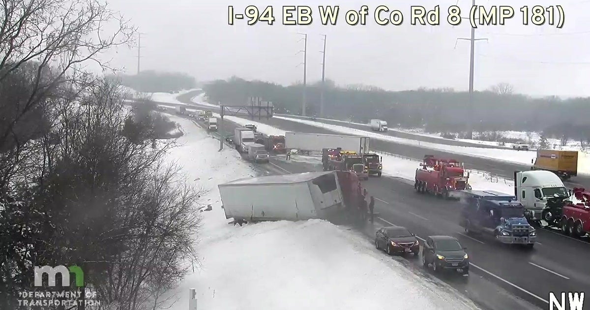 Video No injuries after semis crash headon near Clearwater CBS Minnesota