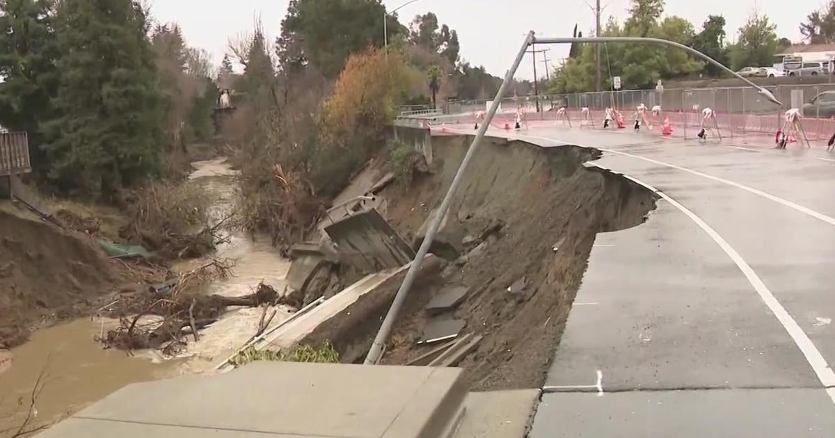 Storm-damaged roadway in Castro Valley has neighborhood cut off