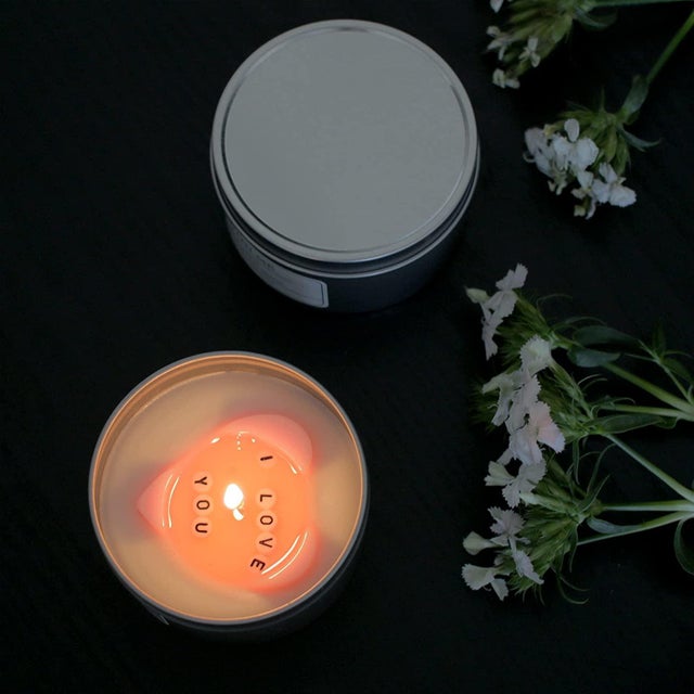 "I love you" hidden message candle 