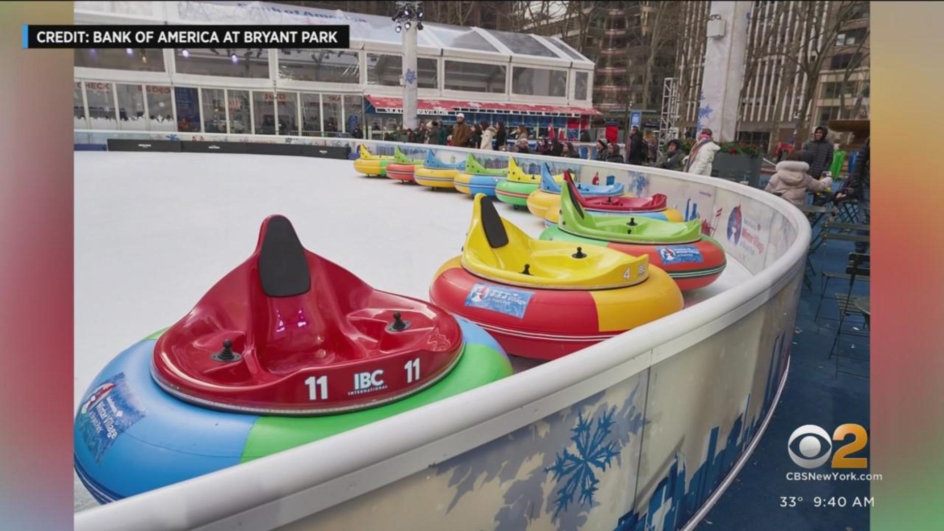 Bumper cars on ice back at Bryant Park