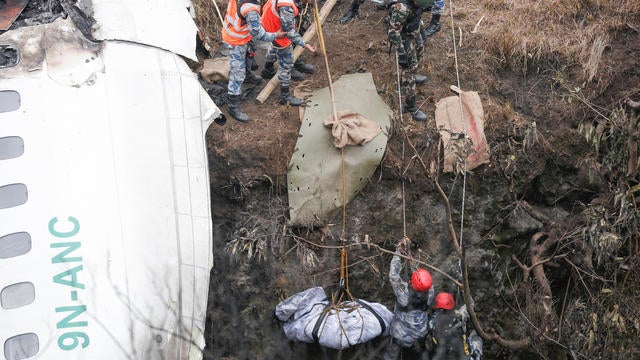 Aftermath of Yeti Airlines plane crash, in Pokhara 