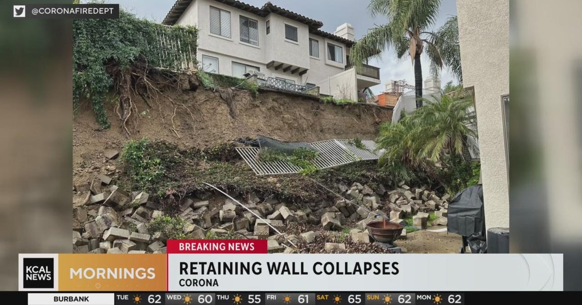 Retaining wall collapse prompts Corona evacuations CBS Los Angeles