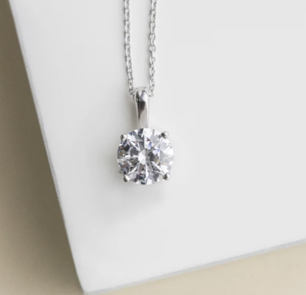 Diamond Nexus round cut single bail pendant: $170 and up 