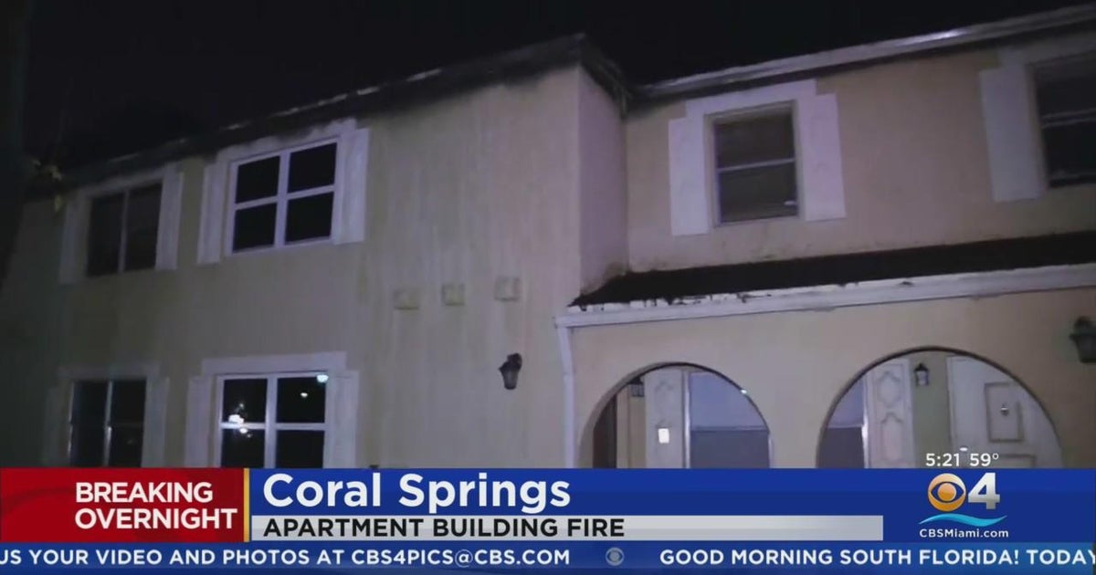 Fire erupts in Coral Springs apartment building - CBS Miami