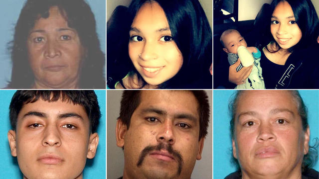 The victims of the "cartel-style execution" are (top left): Rosa Parraz, 72, Alissa Parraz, 16, her 10-month-old son Nycholas, Marcos Parraz, 19; Eladio Parraz, 52; and Jennifer Analla, 49. 