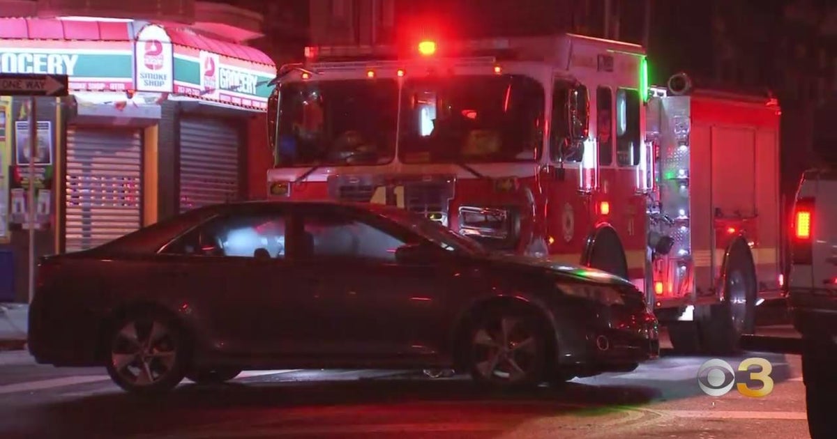 Fire truck hits car in West Philadelphia - CBS Philadelphia
