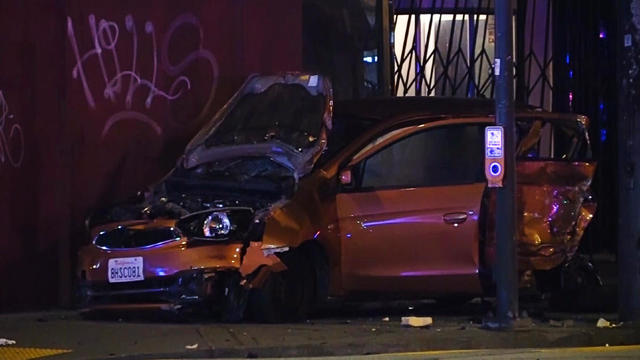 Car damaged in Mission District hit-and-run crash 